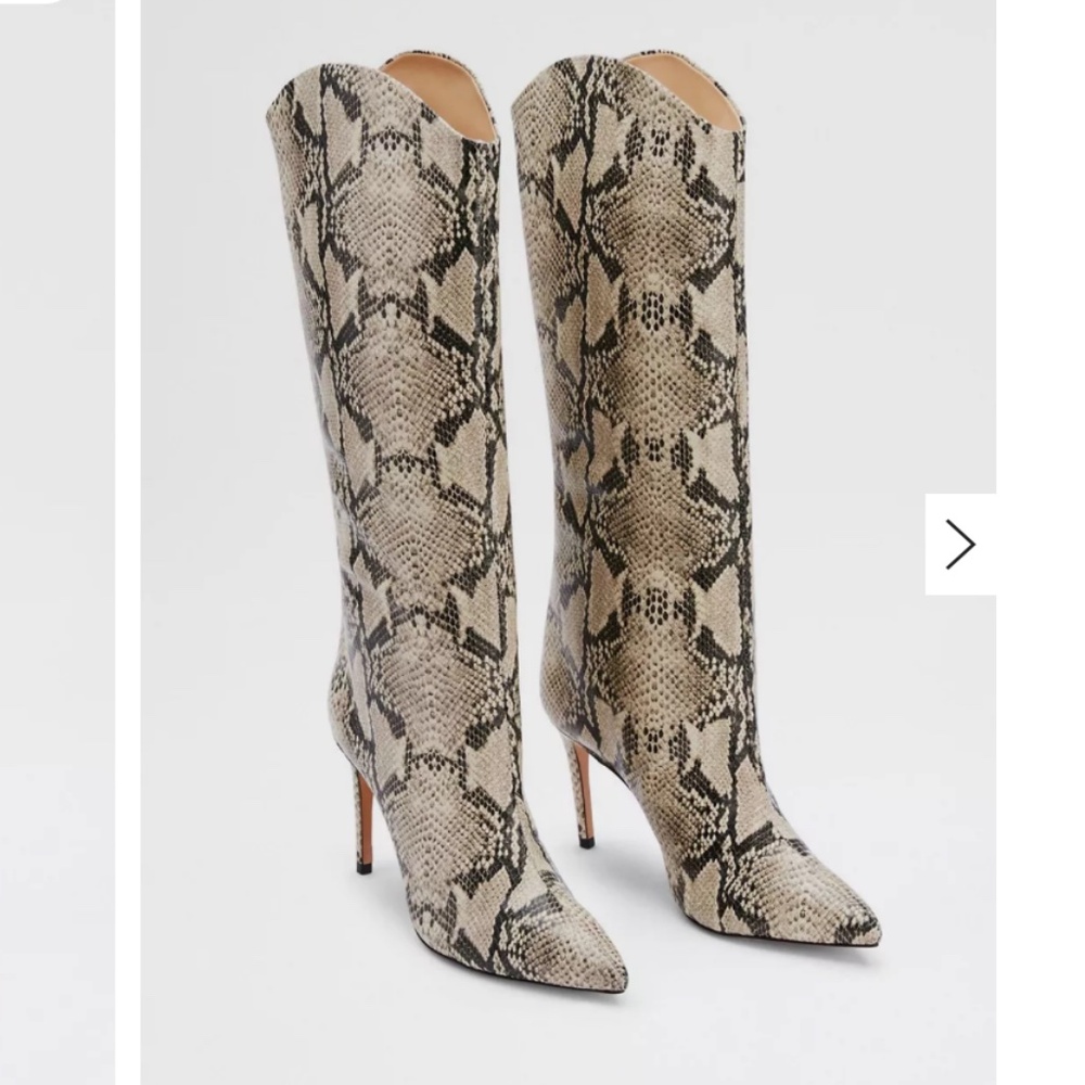 Schutz Maryana Snakeskin Knee-High Stiletto Boots